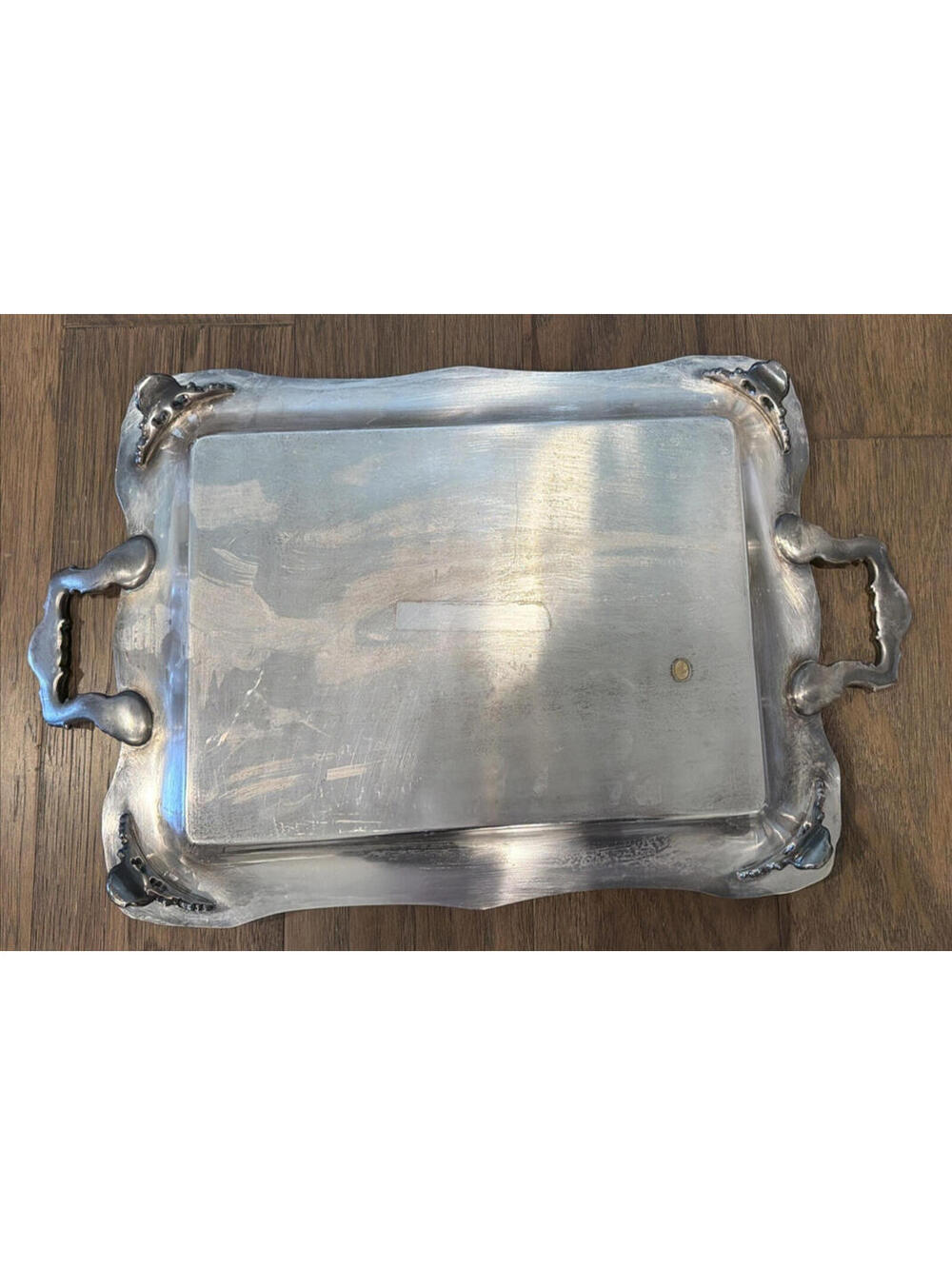 Wm Rogers Spring Flower #290 Silverplate Waiter Tray 24” Large Ornate - Picture 9 of 12